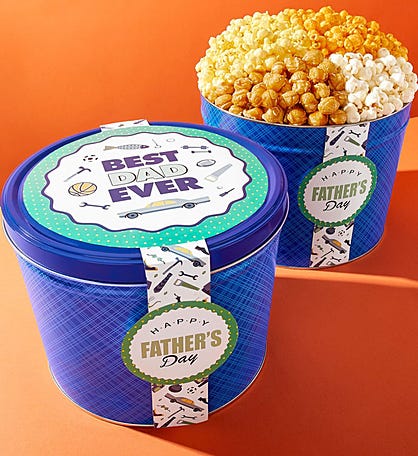 Dad's Favorite Things 2 Gallon Popcorn Tins